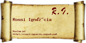 Rossi Ignácia névjegykártya